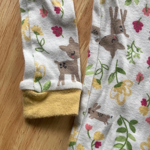 Carter's Cream and Yellow Animal and Floral Footie - Picture 4 of 7